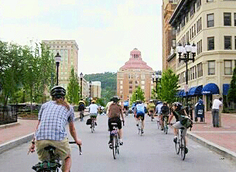 City Hall and cyclists